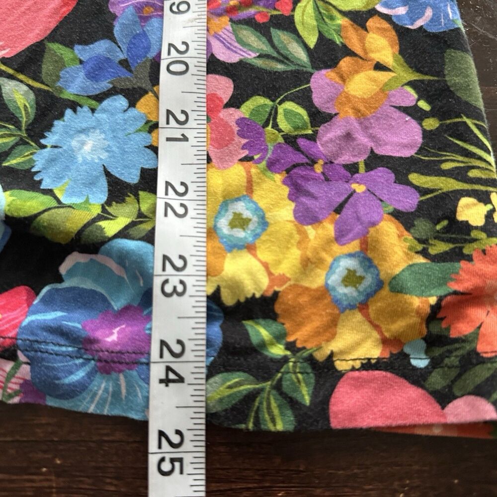 Johnny Was Tee The Janie Favorite M Flutter Sleeve Henley top Boho Floral - Picture 7 of 9